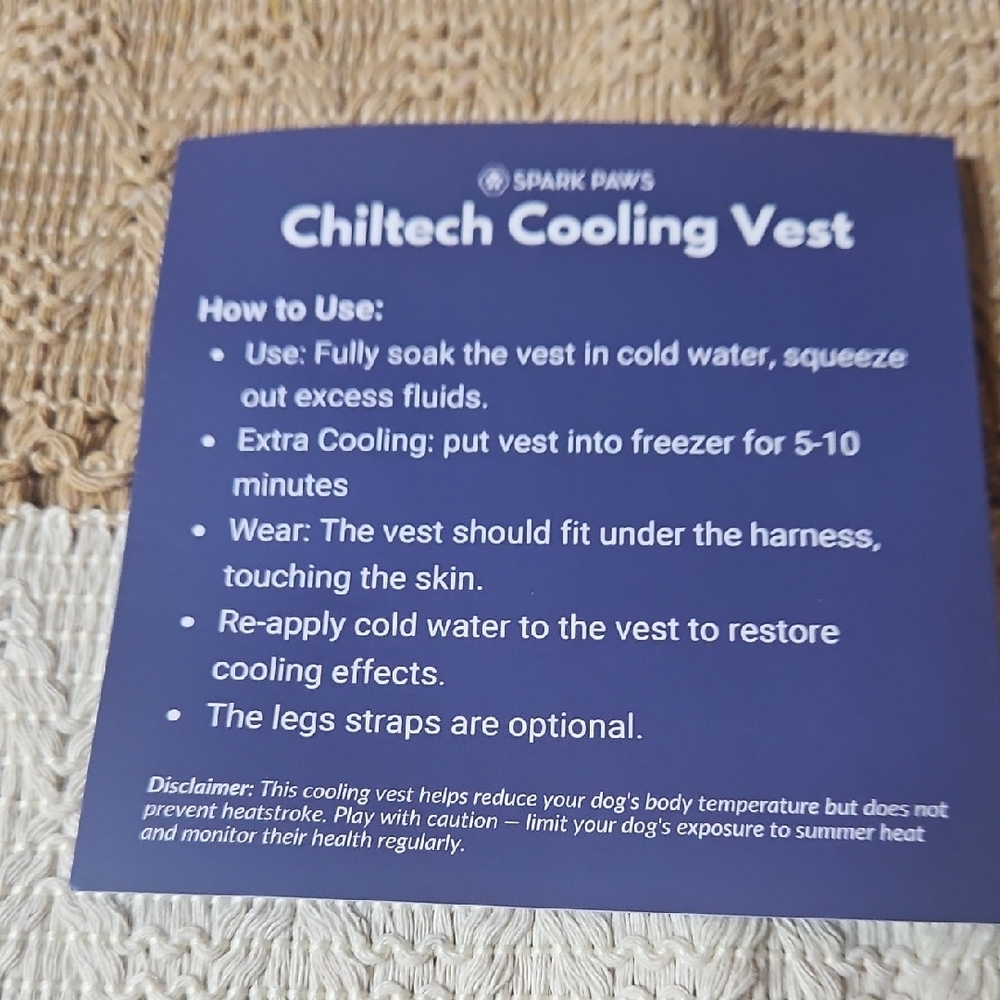 Spark Paws Blue Cooling Vest - Picture 3 of 12